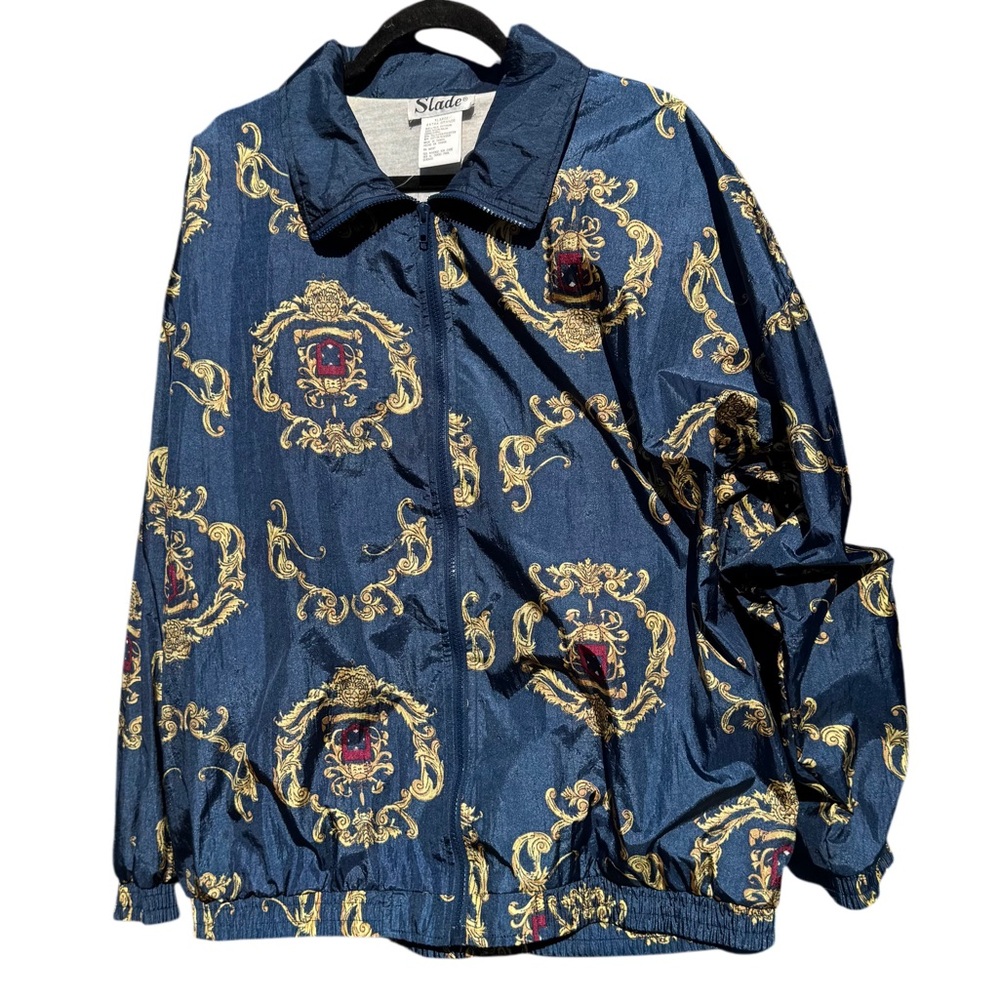 Vintage Blue and Gold Jacket Womens XL